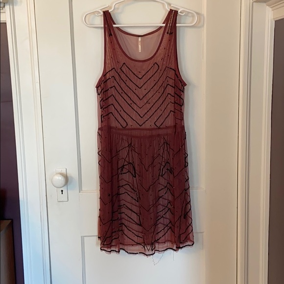Free People Dresses & Skirts - Free people mesh sequin slip dress